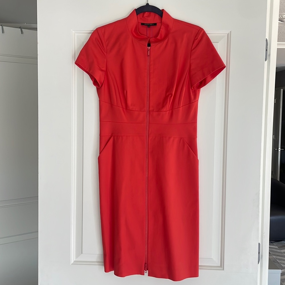 Lafayette 148 Orange stretch cotton dress